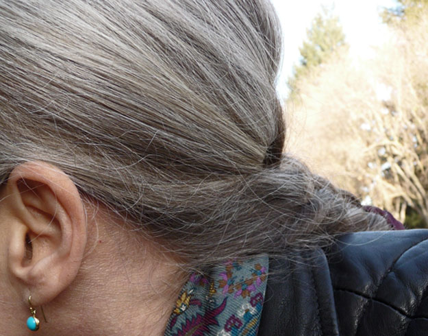 Turquoise-Earring-And-Gray-Hair