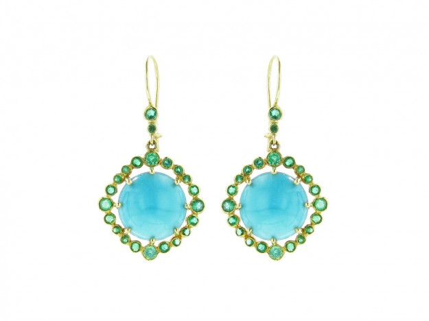Turquoise and Emerald Earrings