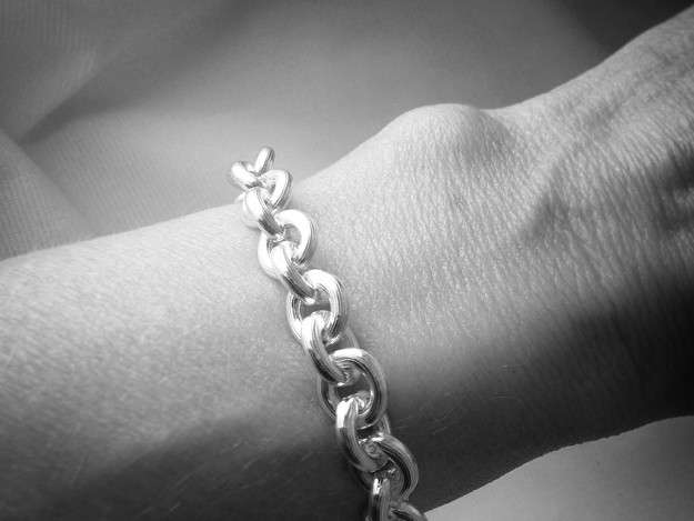 Silver-Link-Bracelet-on-Wrist