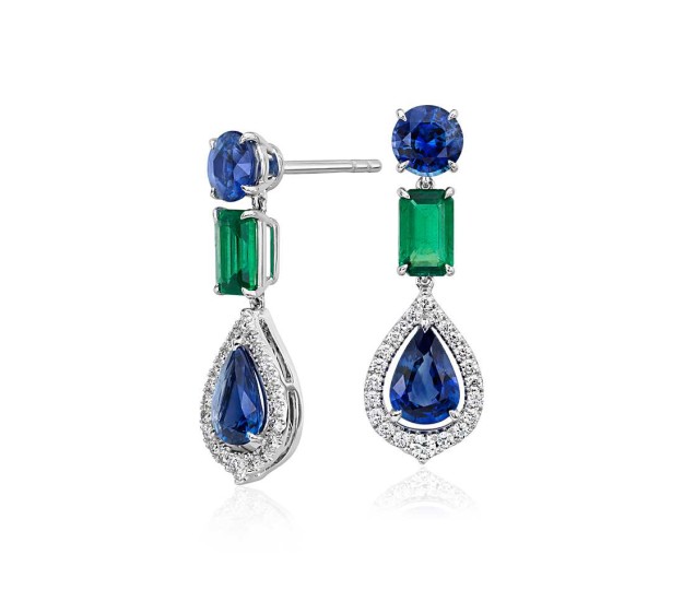 Emerald & Sapphire Earrings at Blue Nile