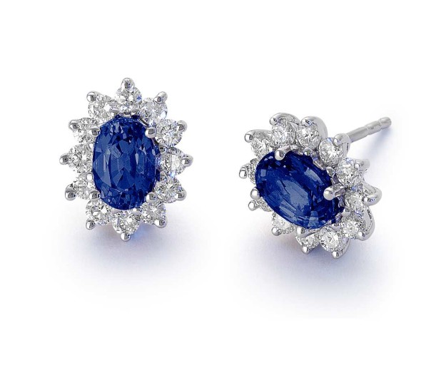 Oval Sapphire and Diamond Studs From Blue Nile