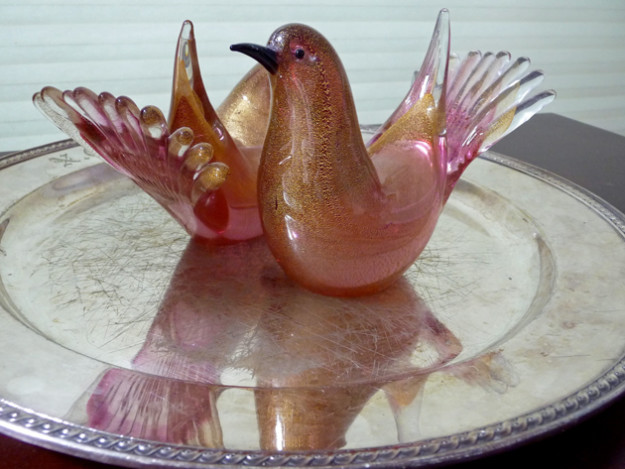 Doves-on-Silverplate-Tray
