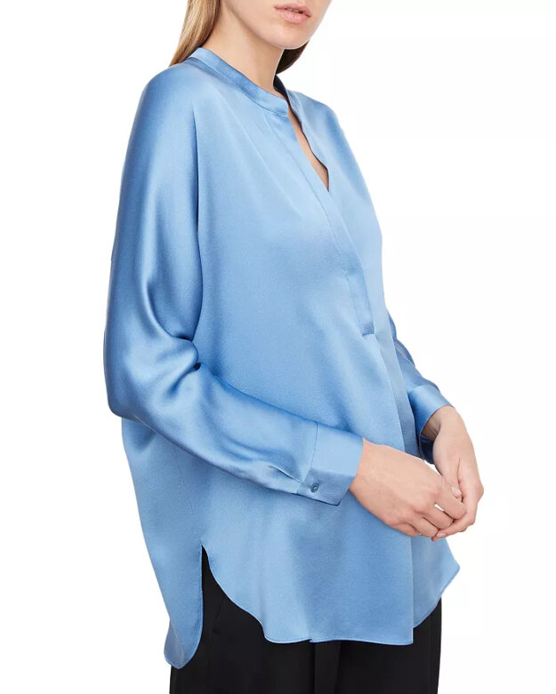 Pale blue silk blouse