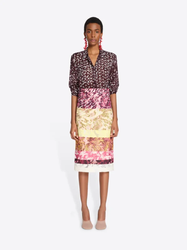 Dries Van Noten mixed print outfit