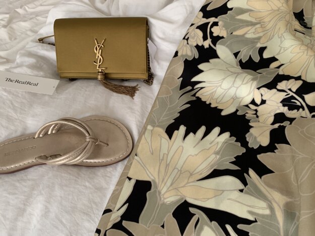 Saint Laurent Kate bag in green gold