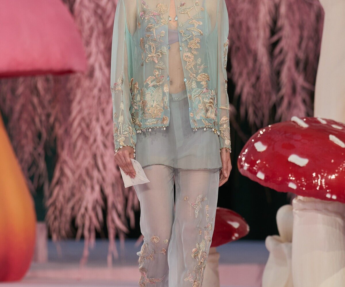 Chanel couture sheer pantsuit